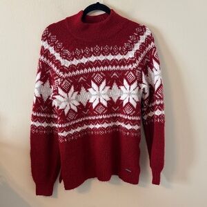 Abercrombie & Fitch Snow Flake Mock Neck Sweater